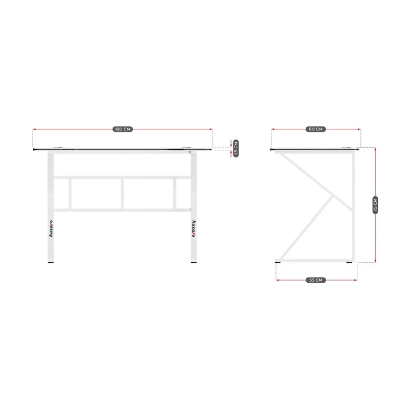 Gaming-Schreibtisch Huzaro Hero 1.6 White 120 cm