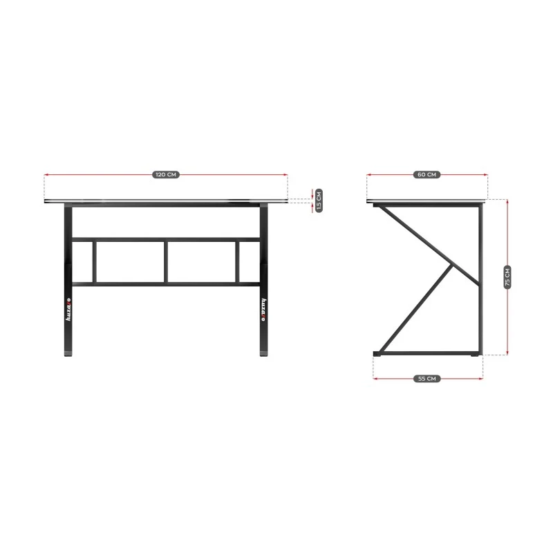 Gaming-Schreibtisch Huzaro Hero 1.6 Black 120 cm