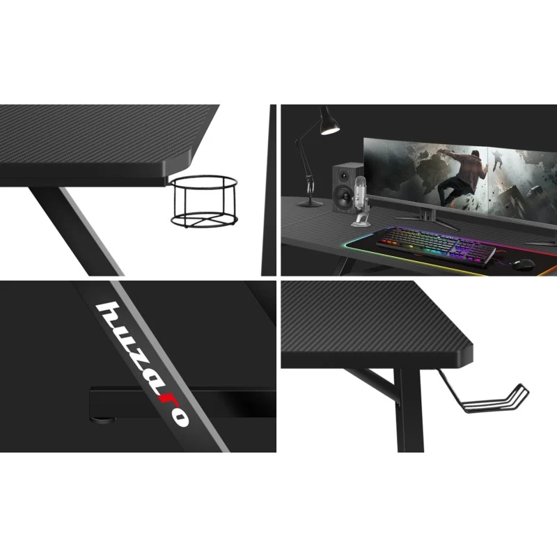 Gaming-Eckschreibtisch Huzaro Hero 7.0 Black 154 cm