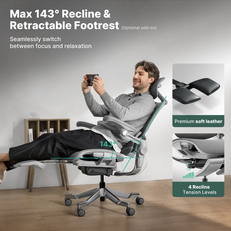 Hinomi H2 Pro Ergonomic Office Chair with Selectable Footrest