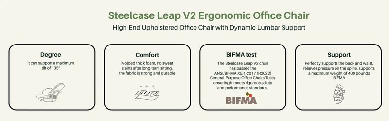 Steelcase Leap V2 Chair (Black Frame) Fully Renewed