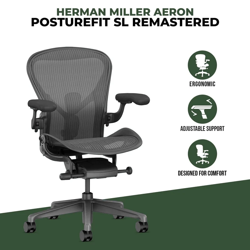Herman Miller Remastered Aeron Chair - V2 (Semi-Loaded) - Renewed