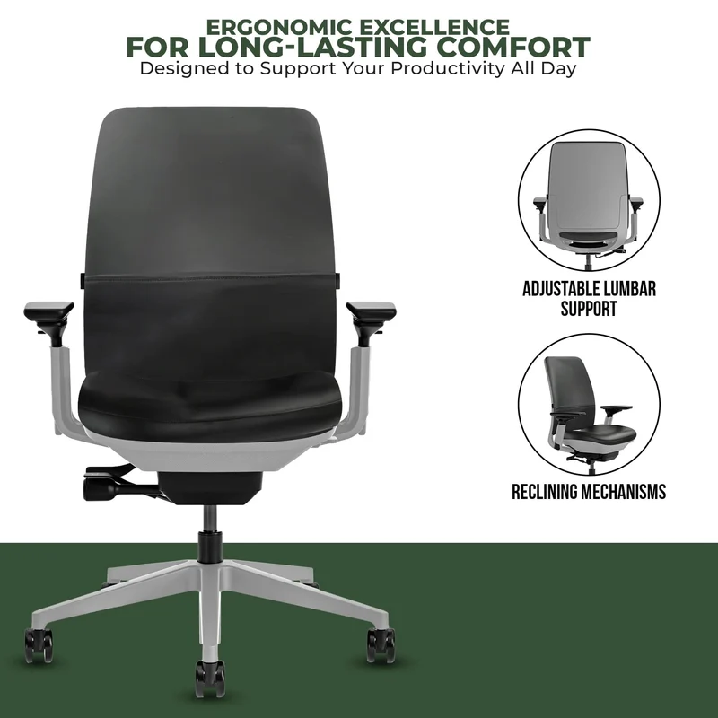 Steelcase Amia Task Chair (Platinum Frame) Fully Renewed