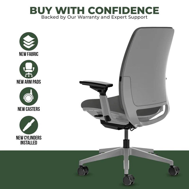Steelcase Amia Task Chair (Platinum Frame) Fully Renewed