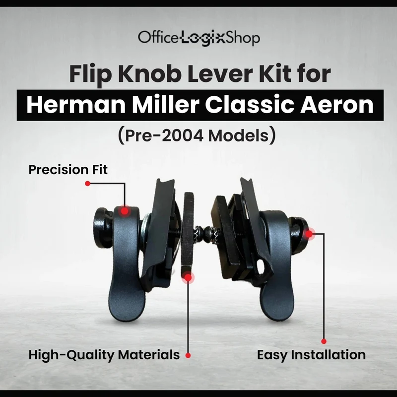 Flip Knob (Lever) Kit for Herman Miller Aeron Classic (V1) Chairs by OLS