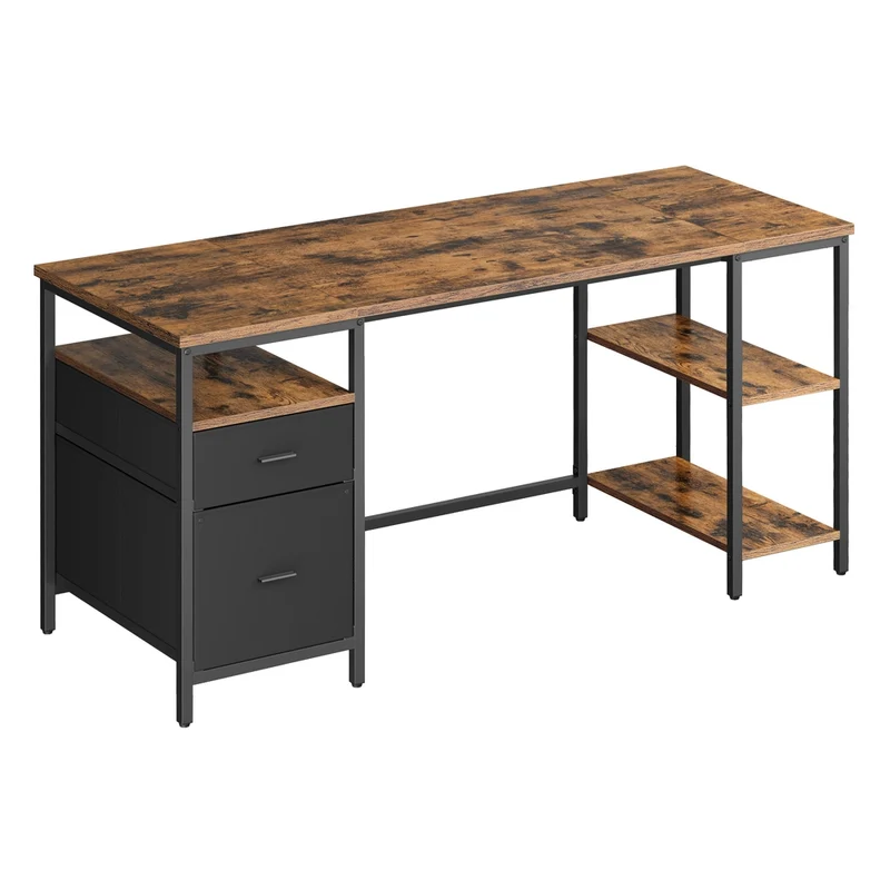 Schreibtisch mit 2 Ablagen Industrie-Design