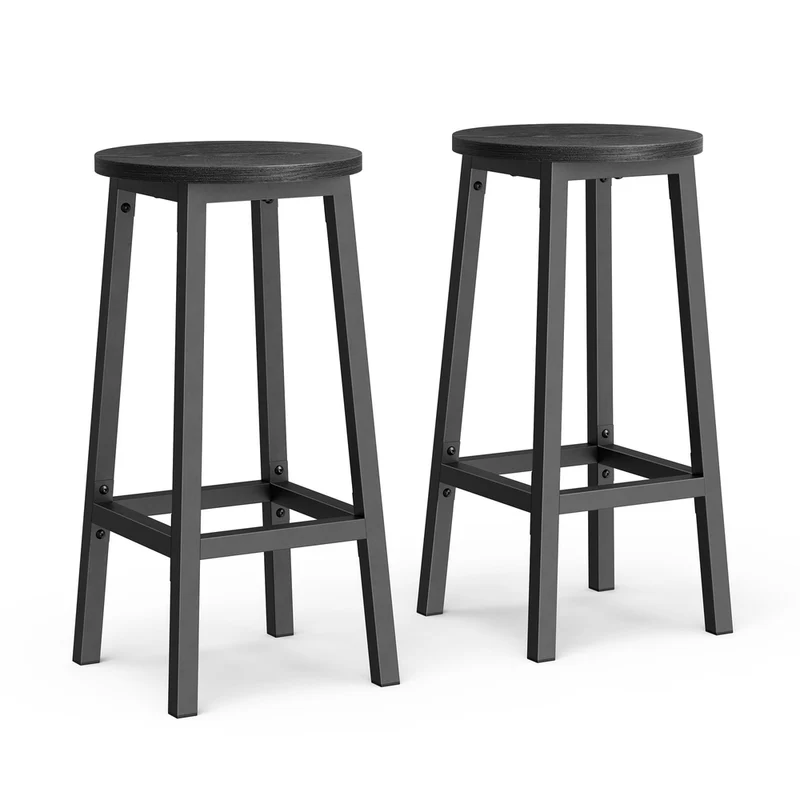 Barhocker 2er Set mit Fußstützen