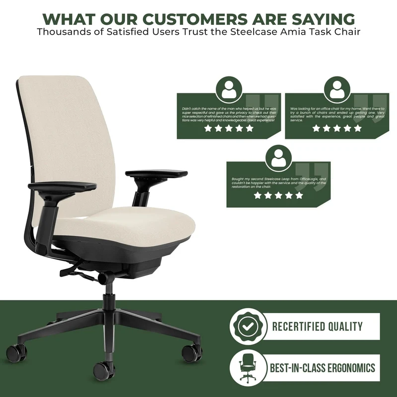 Steelcase Amia Task Chair (Black Frame) Fully Renewed