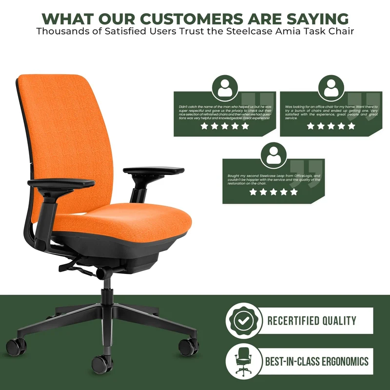 Steelcase Amia Task Chair (Black Frame) Fully Renewed