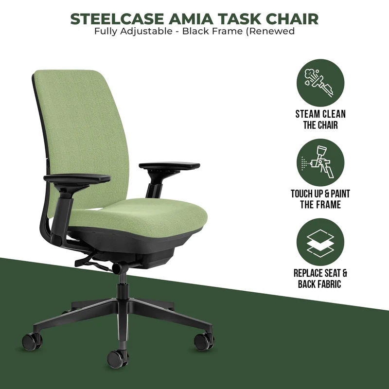 Steelcase Amia Task Chair (Black Frame) Fully Renewed