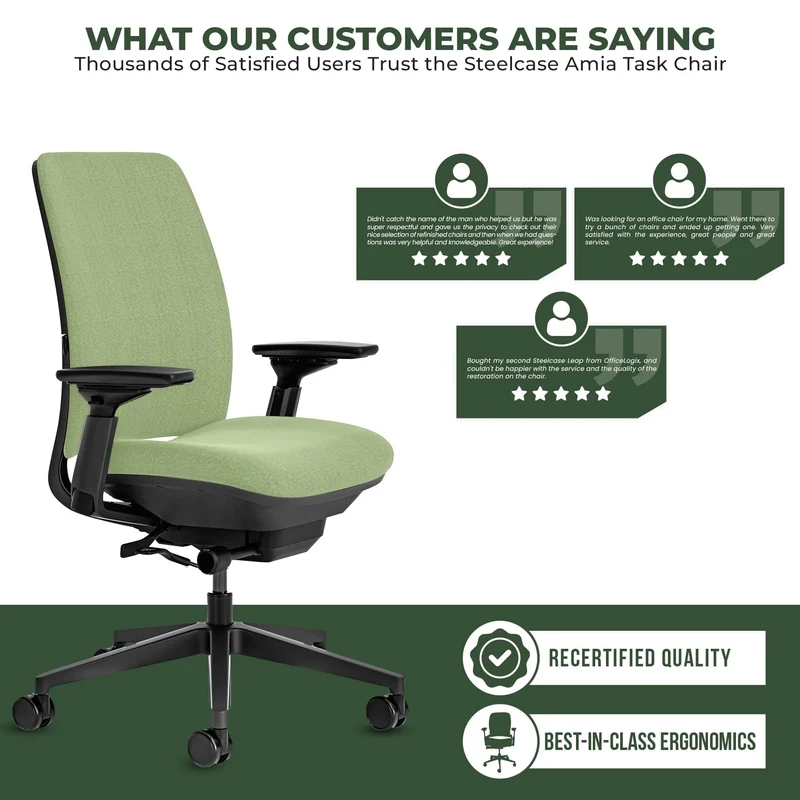 Steelcase Amia Task Chair (Black Frame) Fully Renewed