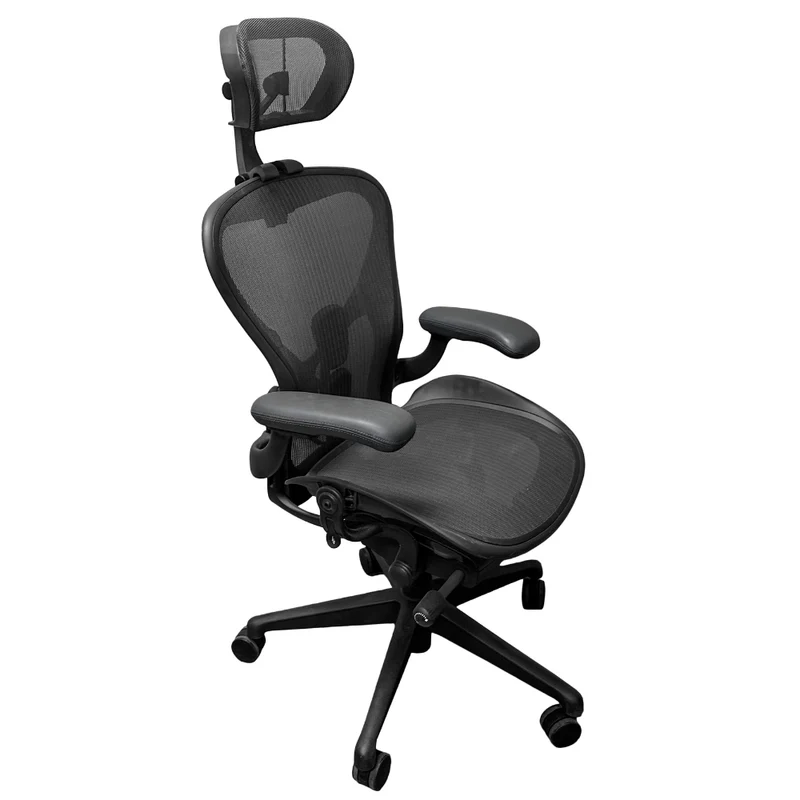 Herman Miller Aeron V2 (Remastered) Chair and OLS Headrest Saving Bundle (Size B)