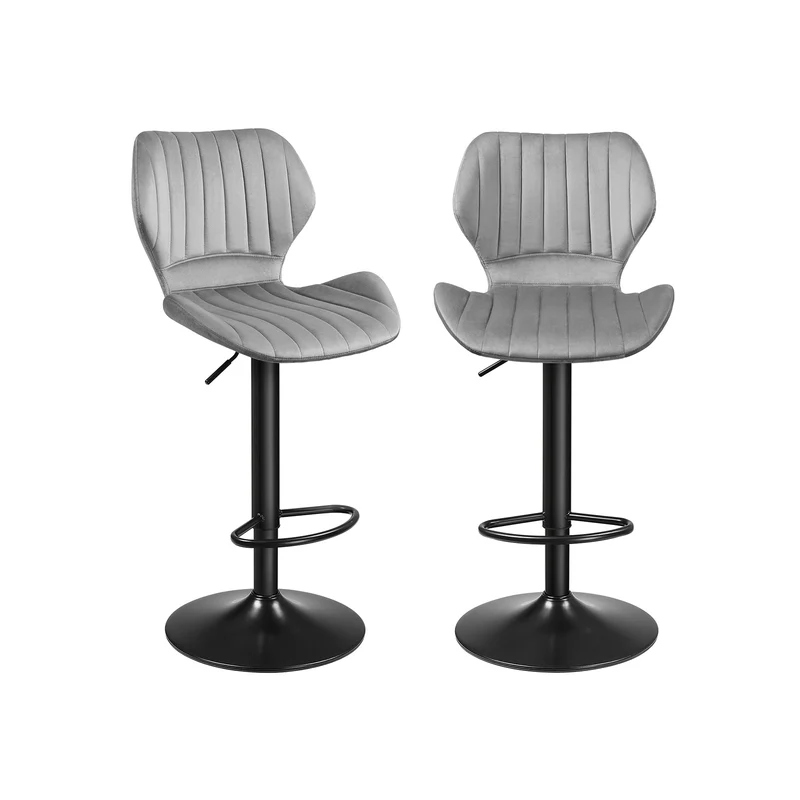 2er Set Barstühle hellgrau