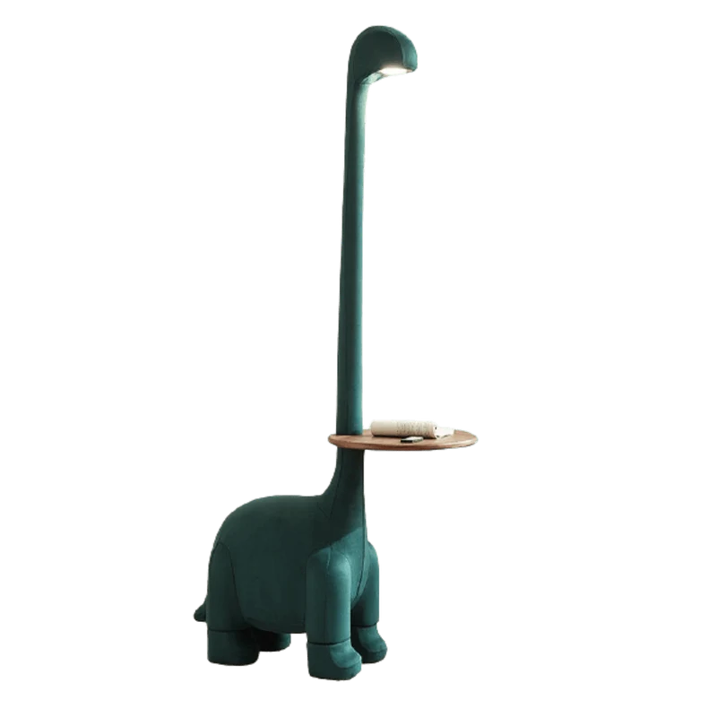 The Dino Accent Table & Floor Lamp with Rotating Tray