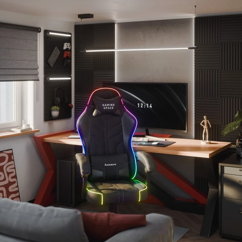 Huzaro Gaming-Sessel Velours Force 2.7 RGB Schwarz