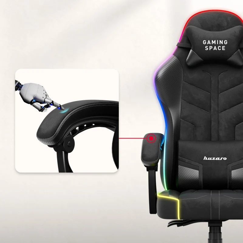 Huzaro Gaming-Sessel Velours Force 2.7 RGB Schwarz