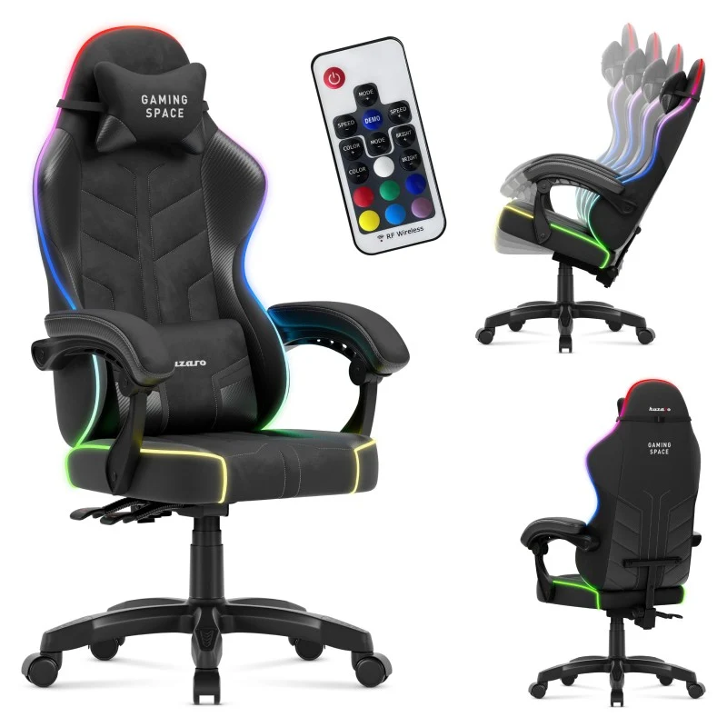 Huzaro Gaming-Sessel Velours Force 2.7 RGB Schwarz