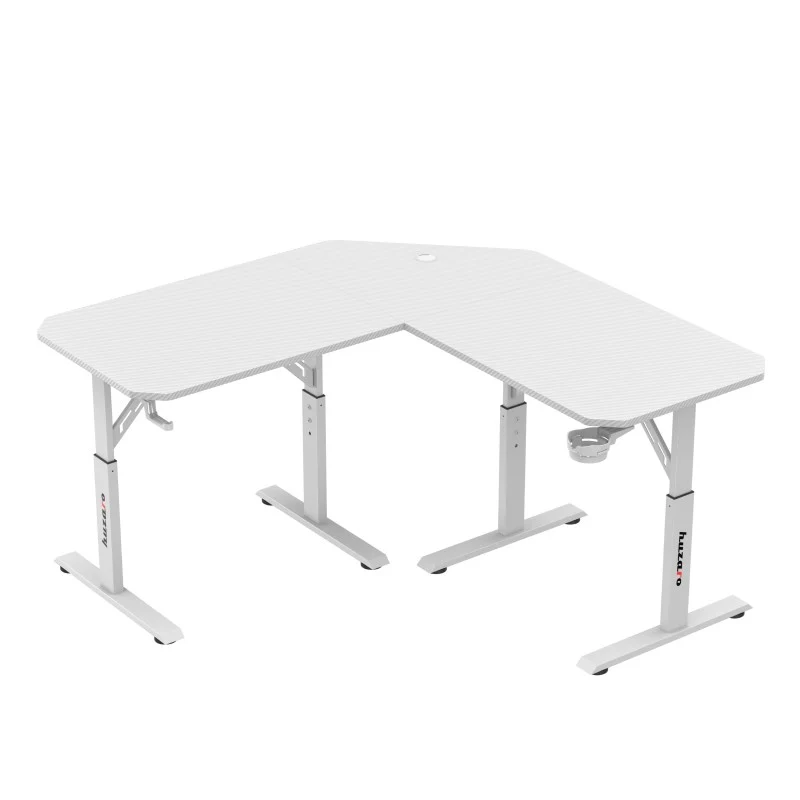 Huzaro Hero 7.3 White Eck-Gaming-Schreibtisch mit Höhenverstellung