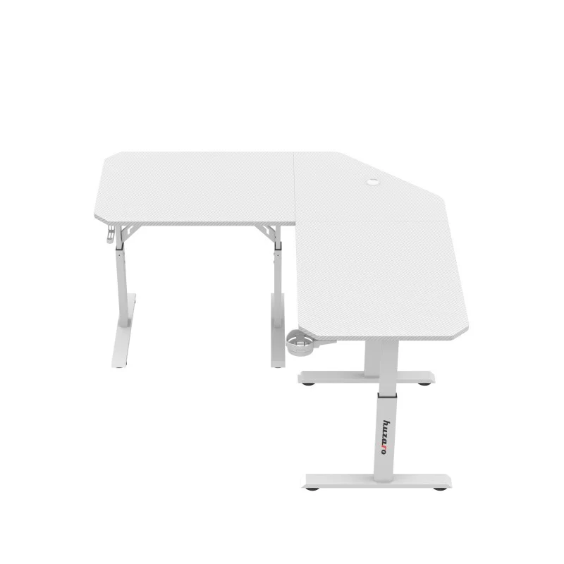 Huzaro Hero 7.3 White Eck-Gaming-Schreibtisch mit Höhenverstellung