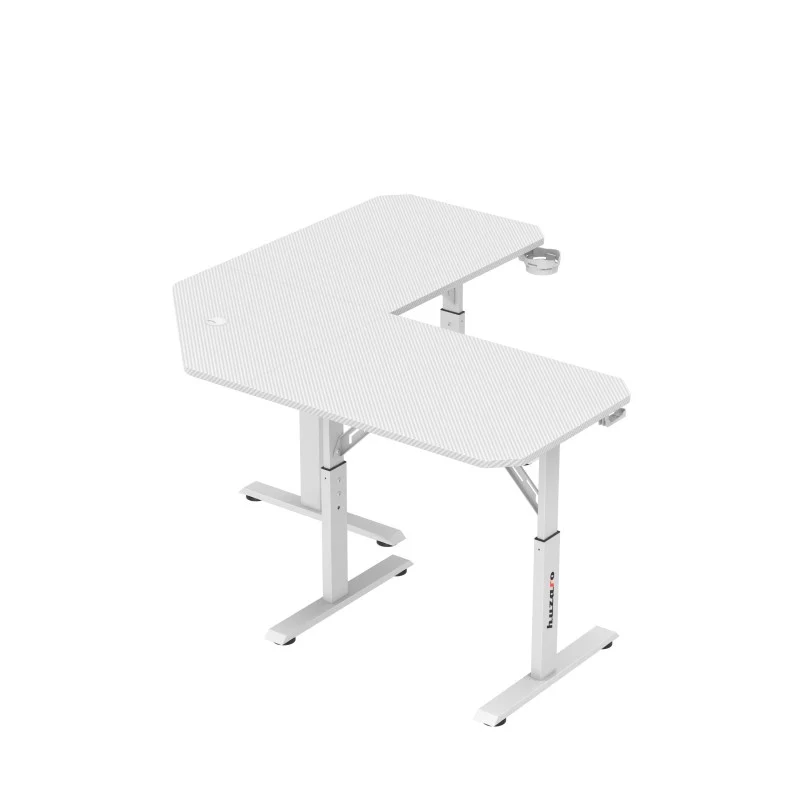 Huzaro Hero 7.3 White Eck-Gaming-Schreibtisch mit Höhenverstellung