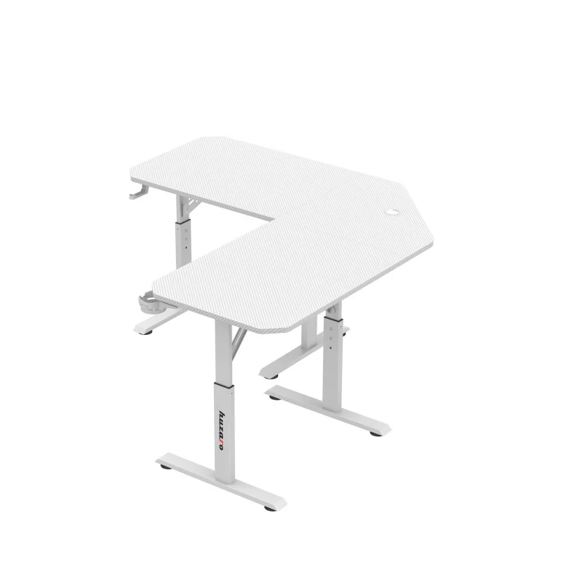 Huzaro Hero 7.3 White Eck-Gaming-Schreibtisch mit Höhenverstellung