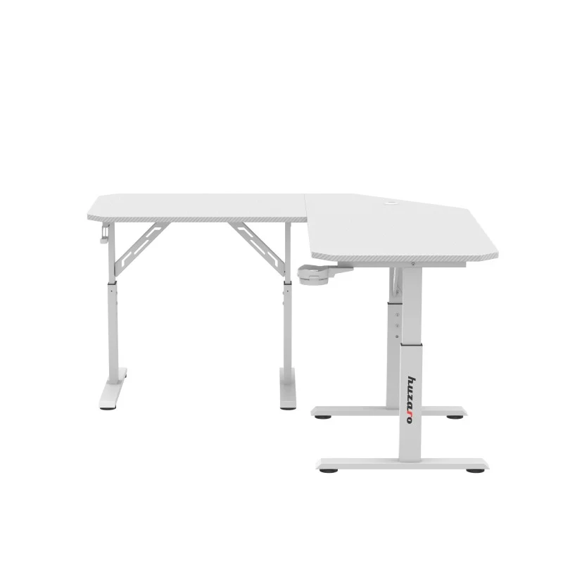 Huzaro Hero 7.3 White Eck-Gaming-Schreibtisch mit Höhenverstellung