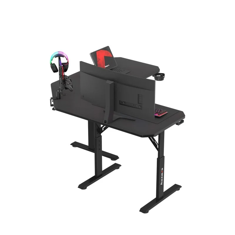 Gaming-Eckschreibtisch Huzaro Hero 7.3 Black mit Höhenverstellung