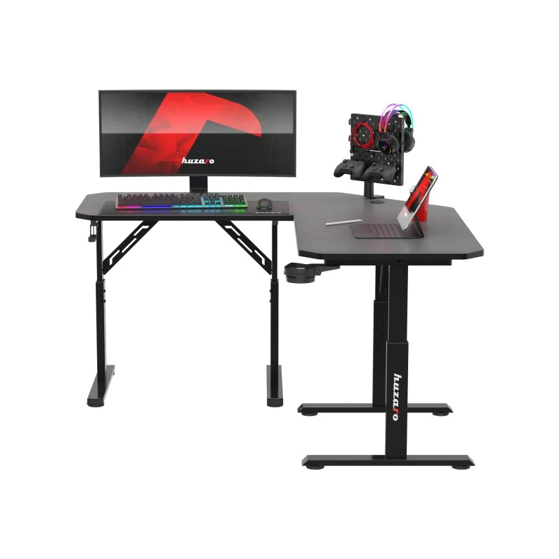 Gaming-Eckschreibtisch Huzaro Hero 7.3 Black mit Höhenverstellung