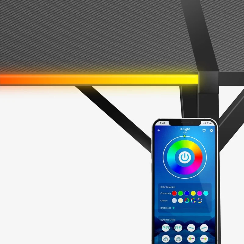 Huzaro Hero 6.3 RGB Gaming-Eckschreibtisch, Schwarz, 154 cm