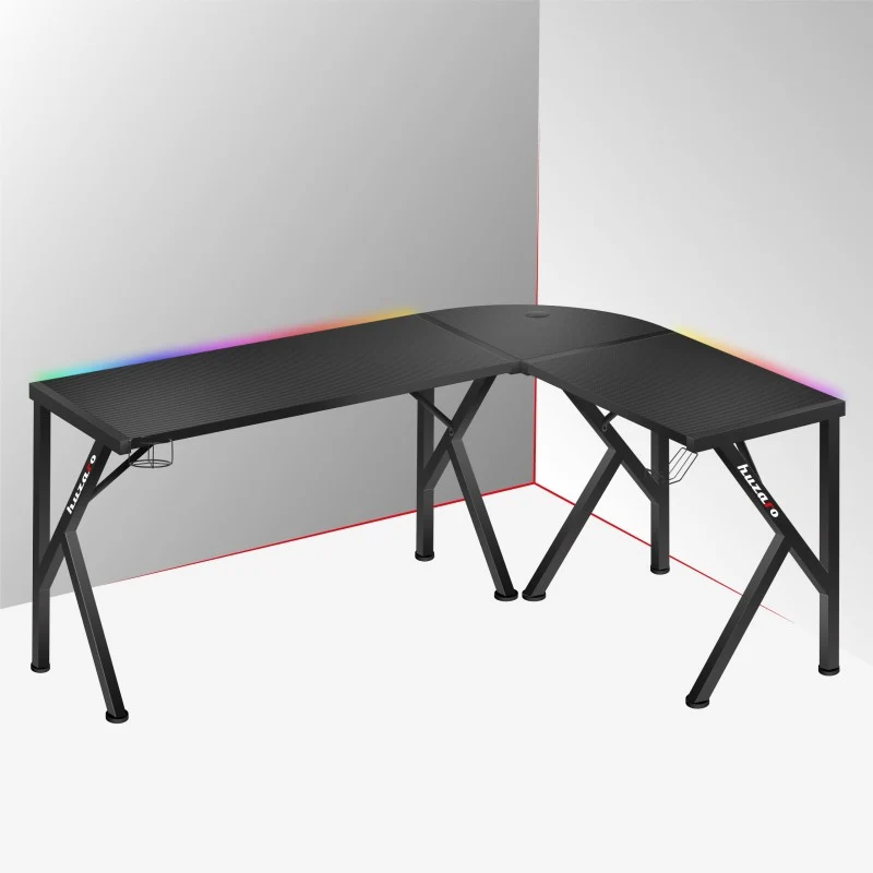 Huzaro Hero 6.3 RGB Gaming-Eckschreibtisch, Schwarz, 154 cm