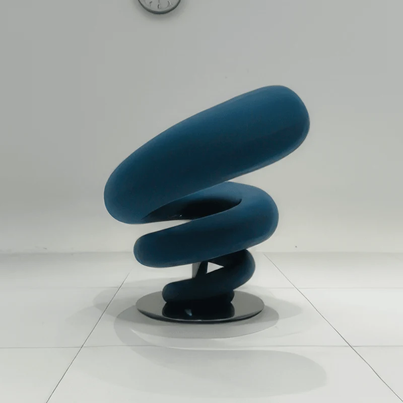 Coil Spring Sculptural Lounge Chair in Molded Cotton