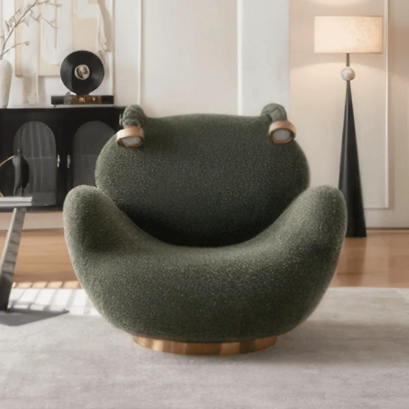 Crab Sculptural Lounge Chair with Rotating Base & Ambient Light