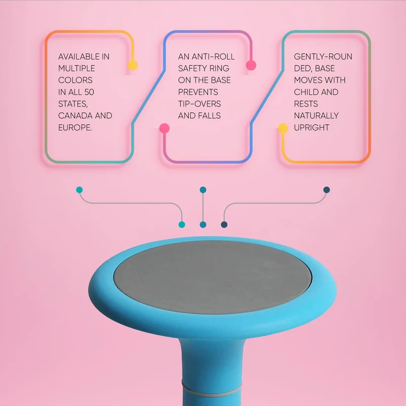 LorryLogix Wobble Chair For Kids - Ergonomic Wobble Stool To Encourage Right Posture, Balance & Strengthen Core