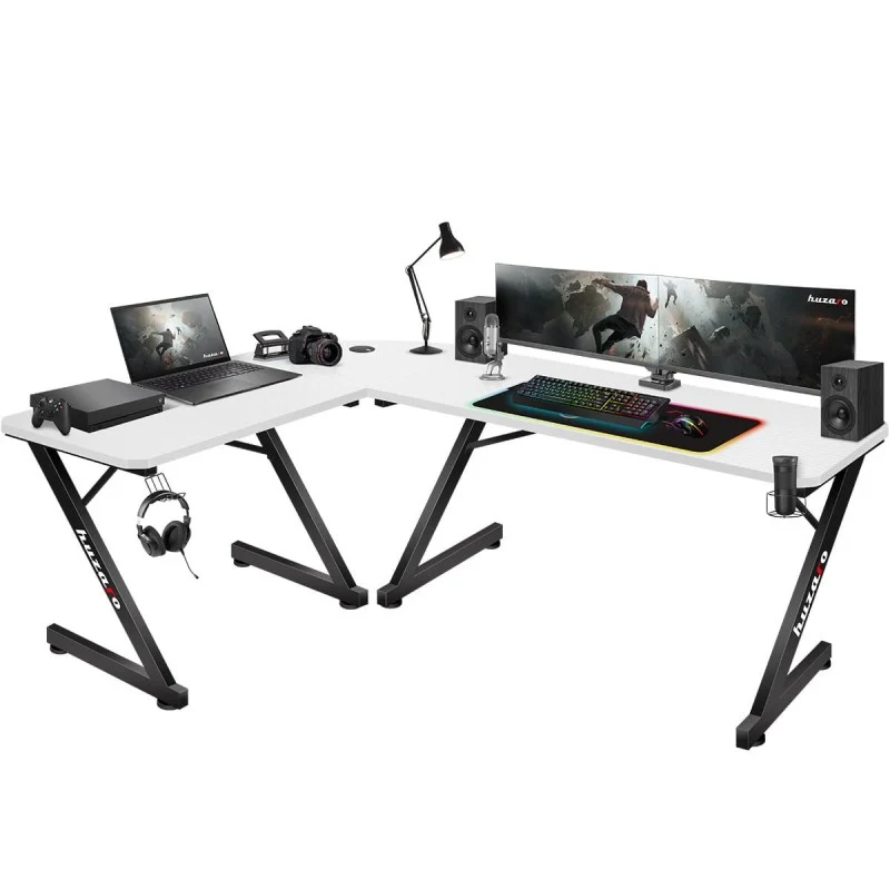 Gaming-Eckschreibtisch Huzaro Hero 7.0 Weiß 154 cm