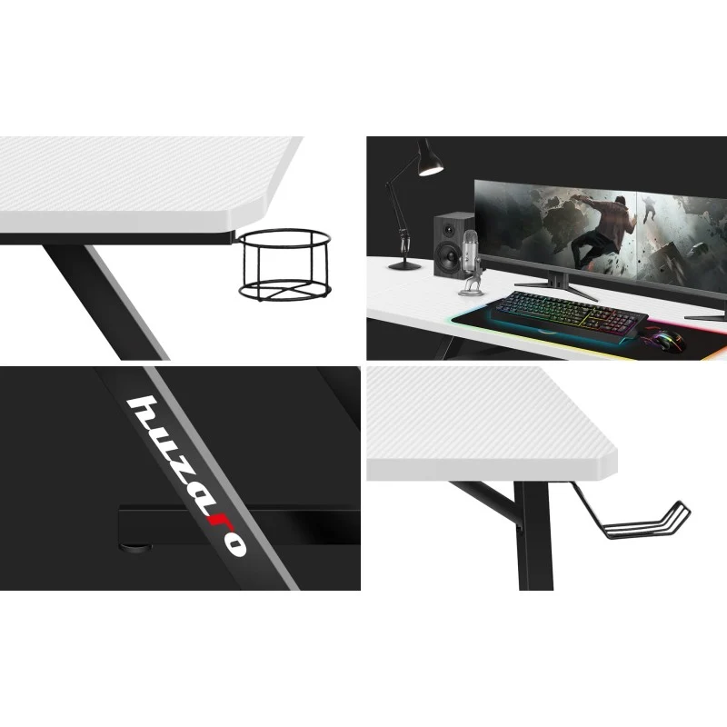 Gaming-Eckschreibtisch Huzaro Hero 7.0 Weiß 154 cm