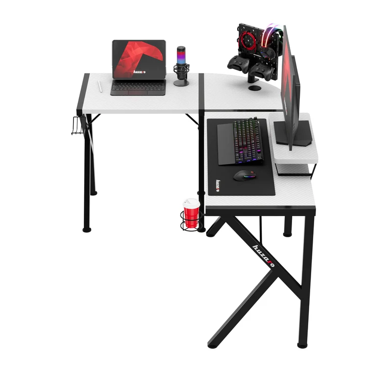 Gaming-Eckschreibtisch Huzaro Hero 6.3 White 154 cm