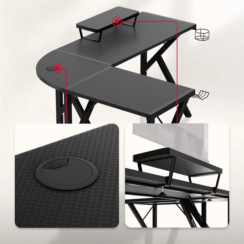 Huzaro Hero 6.3 Black Eck-Gaming-Schreibtisch 154 cm