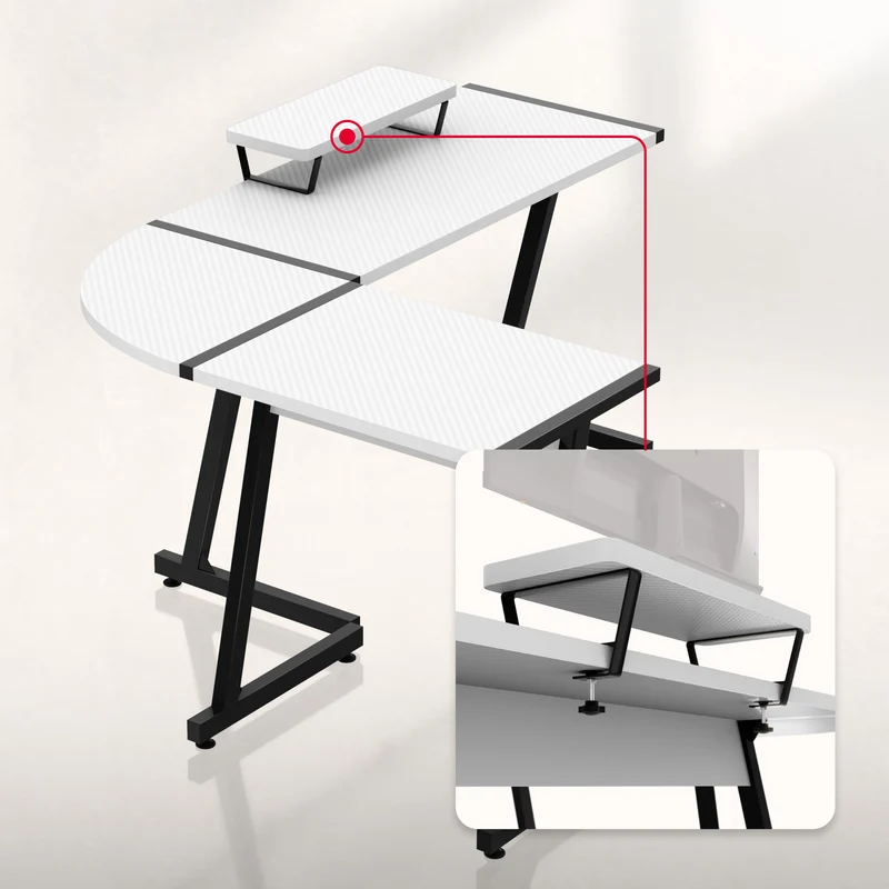 Gaming-Eckschreibtisch Huzaro Hero 6.0 White 147 cm