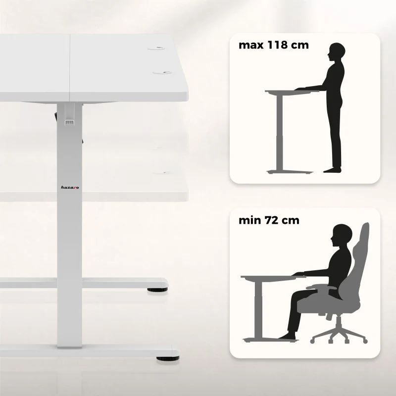 Elektrischer Gaming-Schreibtisch Huzaro Hero 8.1 White