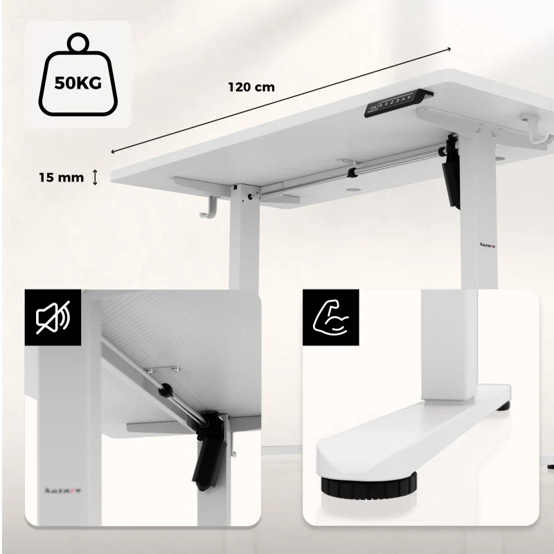 Elektrischer Gaming-Schreibtisch Huzaro Hero 8.1 White