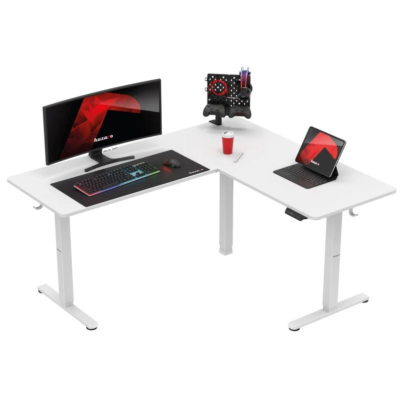 Huzaro Hero 9.5 White 160 cm elektrischer Eckschreibtisch