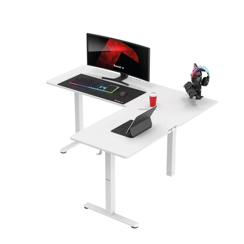 Huzaro Hero 9.5 White 160 cm elektrischer Eckschreibtisch