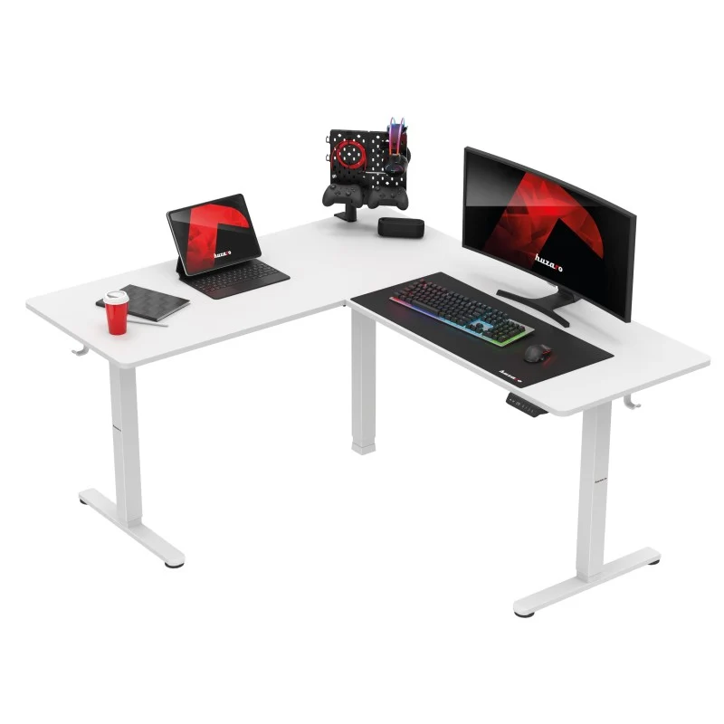 Huzaro Hero 9.5 White 160 cm elektrischer Eckschreibtisch