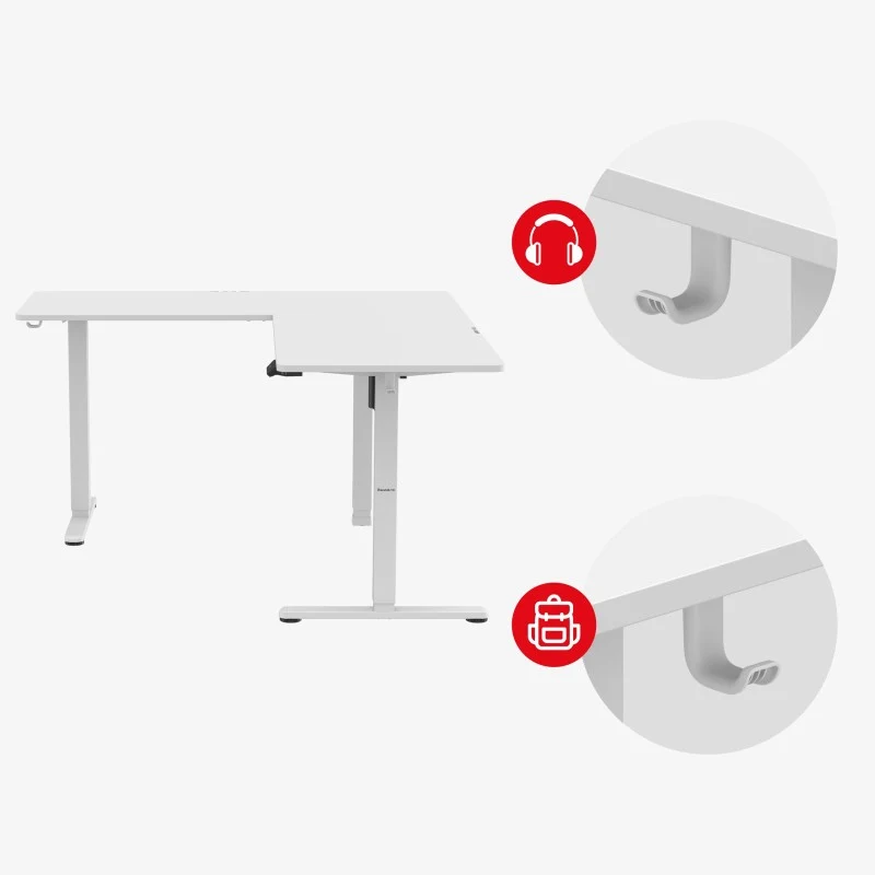 Huzaro Hero 9.5 White 160 cm elektrischer Eckschreibtisch