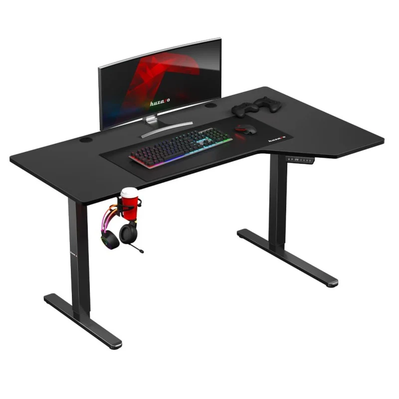 Elektrischer Eckschreibtisch Huzaro Hero 9.1 Schwarz 145 cm