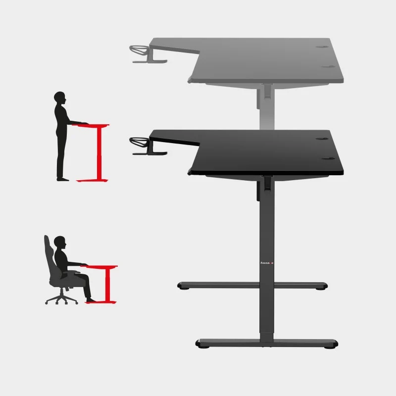 Elektrischer Eckschreibtisch Huzaro Hero 9.1 Schwarz 145 cm