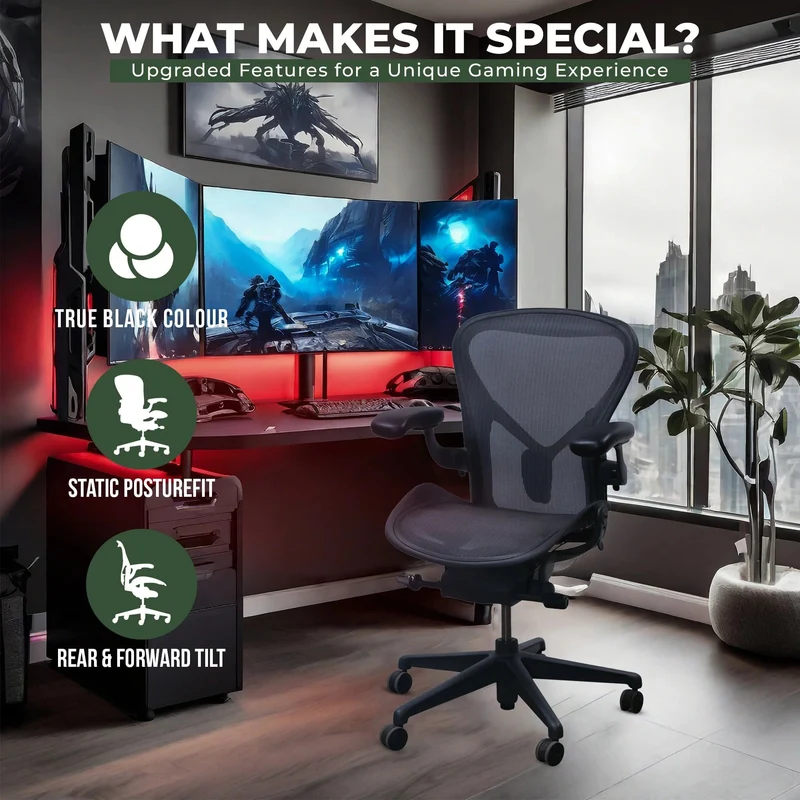 Herman Miller Aeron Remastered Black Onyx Gaming (Open Box) - Size B