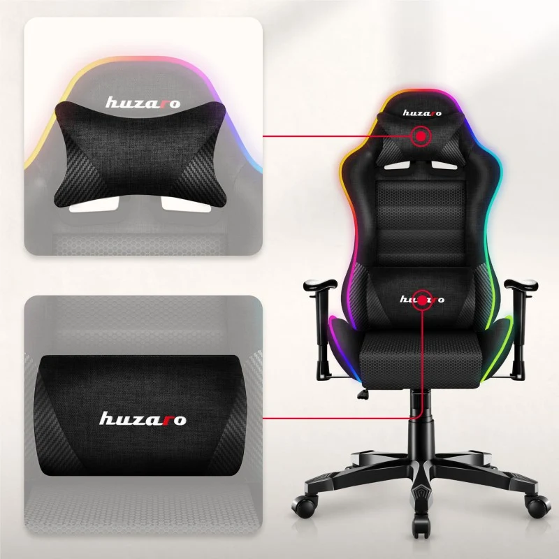 Gaming-Sessel für Kinder HUZARO RANGER 6.0 RGB Black Mesh
