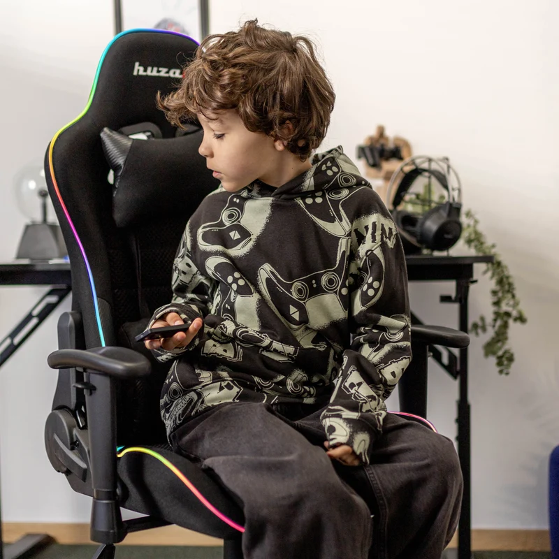 Gaming-Sessel für Kinder HUZARO RANGER 6.0 RGB Black Mesh