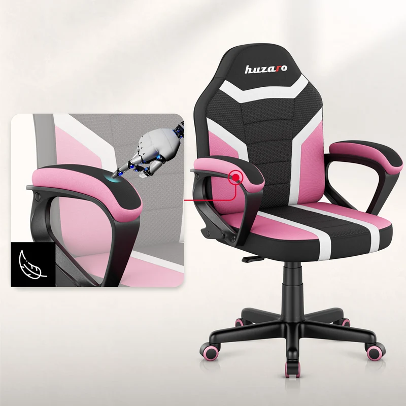 Gaming-Stuhl für Kinder HUZARO RANGER 1.0 Pink Mesh